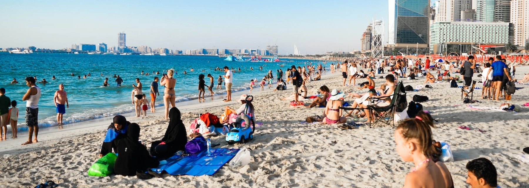 people in dubai beach - undefined
